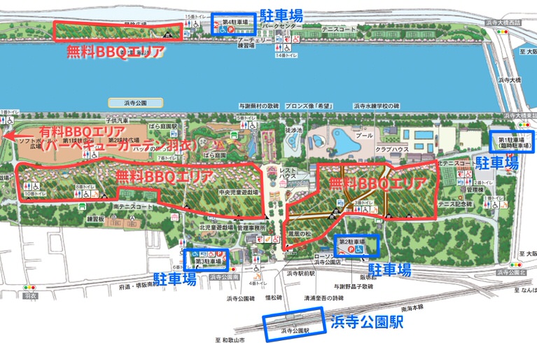 浜寺公園　敷地内　マップ